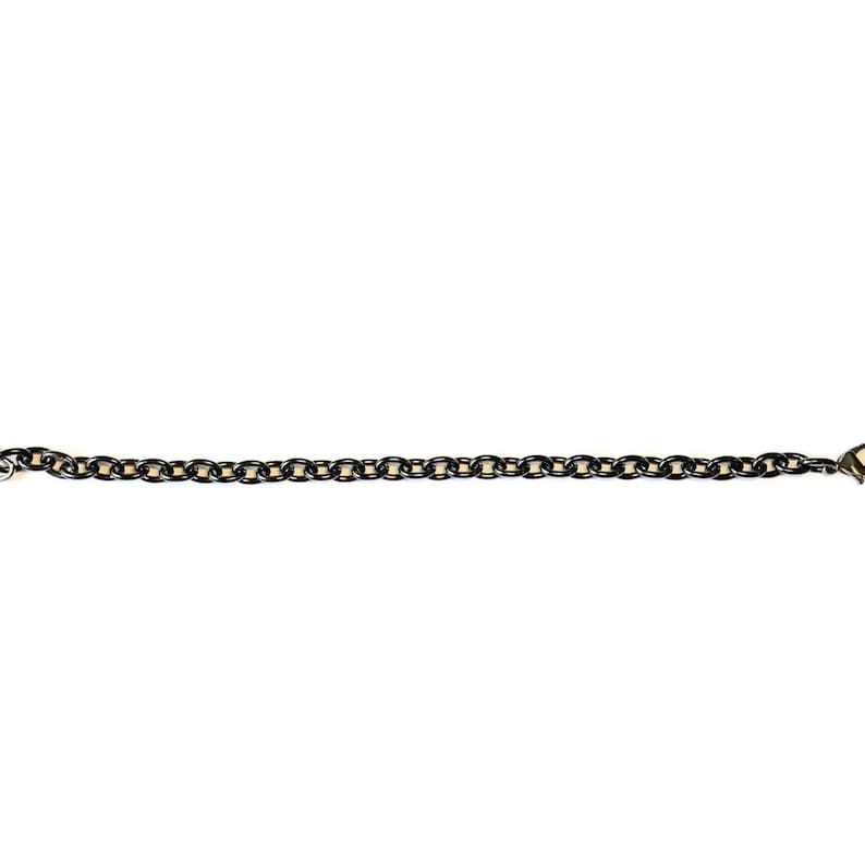Black Stainless Steel Oval Link Charm Bracelet Base - D.i.y. - Build Your Charm Bracelet! - - LadybugfeetDesigns -