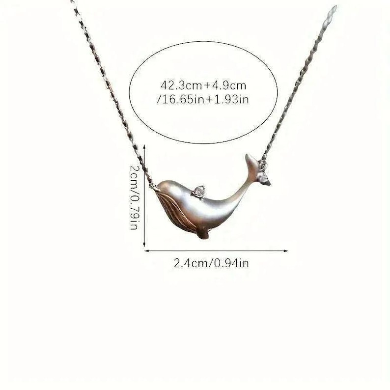 Whale Pendant charm necklace, Silver - 16 inch - - LadybugfeetDesigns -