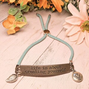 Life is About Creating Yourself bracelet - - LadybugfeetDesigns -