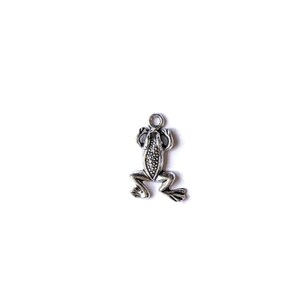 Silver Frog Charm - - LadybugfeetDesigns -