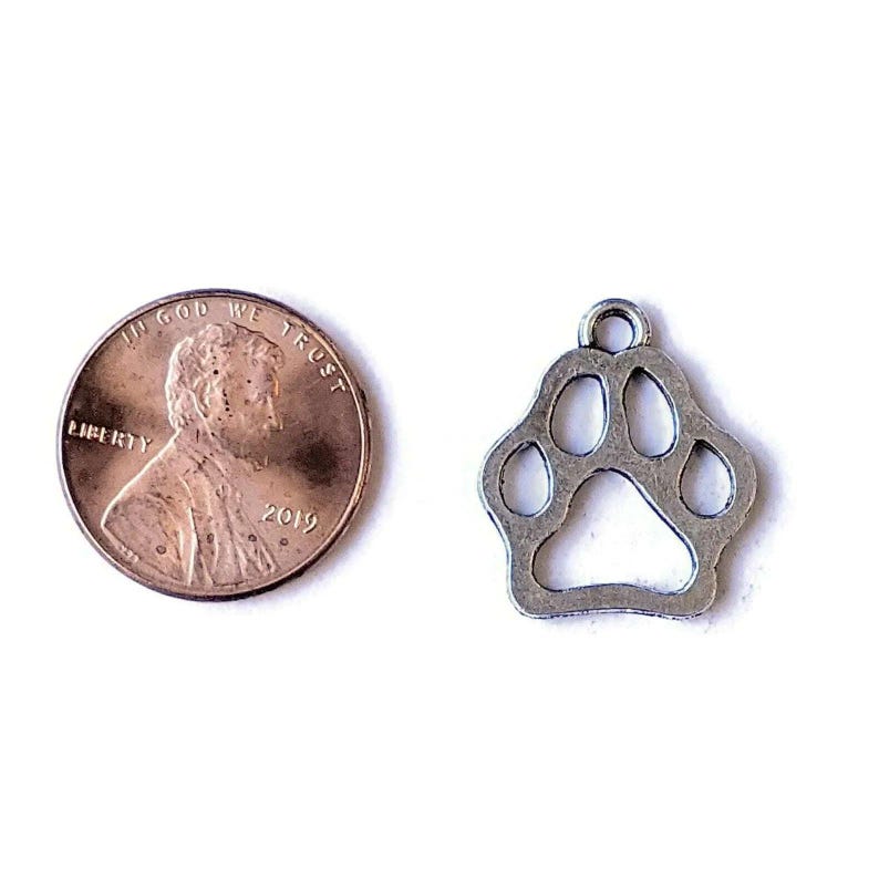 Large Dog/Cat Paw Print Charm - - LadybugfeetDesigns -