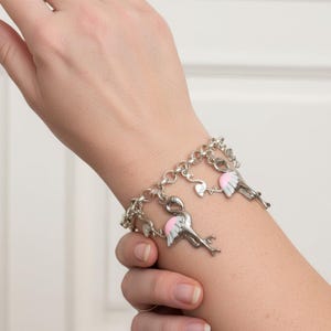 Flamingo Charm Bracelet II - - LadybugfeetDesigns -