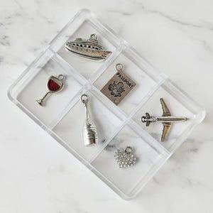 Romantic Getaway Mini Charm Box - 6 pc., Silver - - LadybugfeetDesigns -