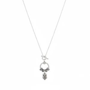 Pretty Owl Sterling Silver Toggle Charm Necklace, 20 inches - - LadybugfeetDesigns -