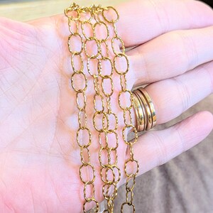 14K Gold PVD Plated Hammered Stainless Steel Charm Bracelet Base - D.i.y. - Build Your Charm Bracelet! - - LadybugfeetDesigns -