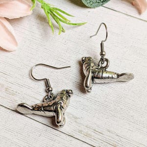 Manatee Stainless Steel hook earrings - - LadybugfeetDesigns -
