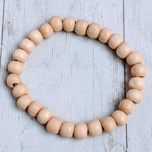 Ivory Wood Bead Stretch bracelet - Unisex