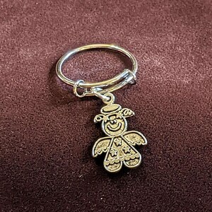 Gingerbread Angel Expandable Charm Ring - - LadybugfeetDesigns -