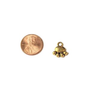 Gold Tiny Puffy Cat/Dog Paw Charm - - LadybugfeetDesigns -