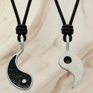 Adjustable YIN and YANG Double Necklace Set - - LadybugfeetDesigns -