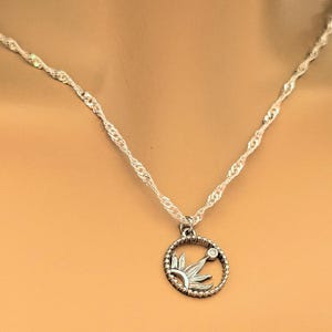 Sun Rays Pendant necklace, Silver - 20 inch - - LadybugfeetDesigns -