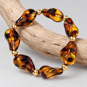 Leopard Print Chunky Bead Bracelet - - LadybugfeetDesigns -