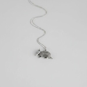 Armadillo Pendant charm necklace, Sterling Silver - 22 inch - - LadybugfeetDesigns -