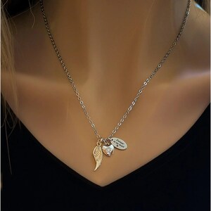 Forever in my Heart Memory necklace, Silver - 20 inch - - LadybugfeetDesigns -
