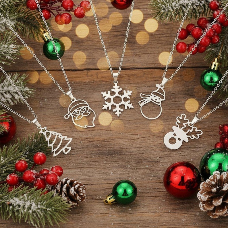 Christmas Necklace, Stainless Steel - 18 inch - Choose Yours!