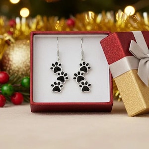 Dog Paws Enamel Earrings