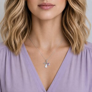 Meow Cat Trio Charm Necklace, 20 inches - Silver - - LadybugfeetDesigns -