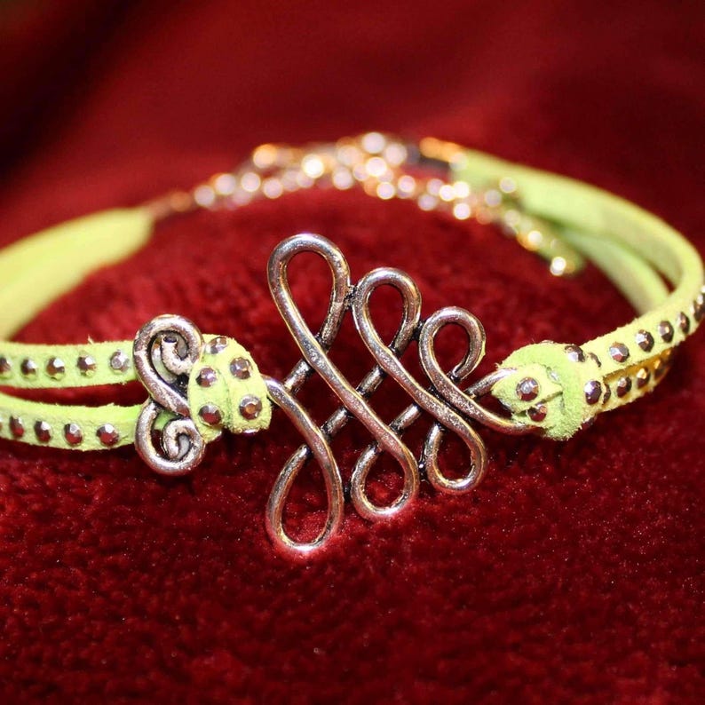 Unalome/Triple Infinity Beaded Suede Bracelet - - LadybugfeetDesigns -