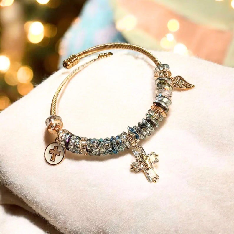 Easy Wrap Memorial Cuff Bracelet, Gold - - LadybugfeetDesigns -