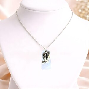 Manatee with Calf Tag necklace, Silver - 30 inch - - LadybugfeetDesigns -