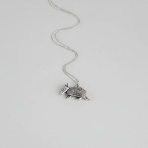 Armadillo Pendant charm necklace, Sterling Silver - 22 inch - - LadybugfeetDesigns -