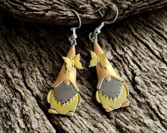 Boho Gnome hook earrings - Sterling Silver hooks