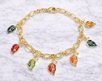 Herbstlaub Textured Gold Kettenarmband