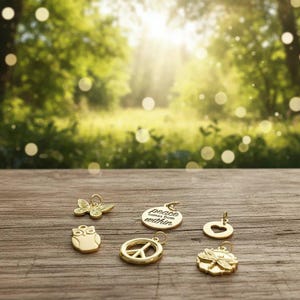 Peace Comes from Within Mini Charm Box - 6 pc., Gold - - LadybugfeetDesigns -