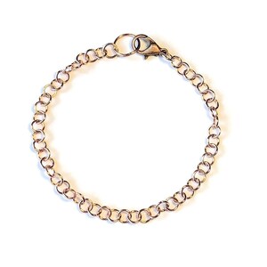 Rose Gold Small Rolo Charm Bracelet Base - D.i.y. - Build Your Charm Bracelet! - - LadybugfeetDesigns -