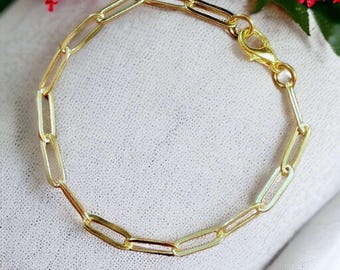Paperclip Chain Bracelet, Gold