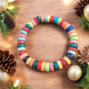 Multi Colored Unisex stretch bracelet - - LadybugfeetDesigns -