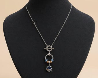 Sleeping Under the Stars Sterling Silver Toggle Charm Necklace, 20 inches