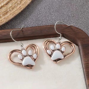 Rustic Dog/Cat Paw Print Earrings - - LadybugfeetDesigns -