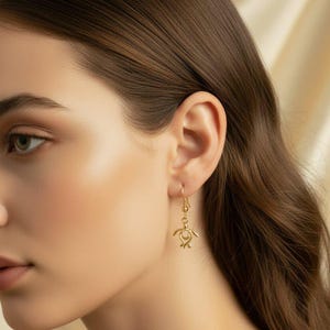 Sea Turtle Hook Earrings, Gold - - LadybugfeetDesigns -