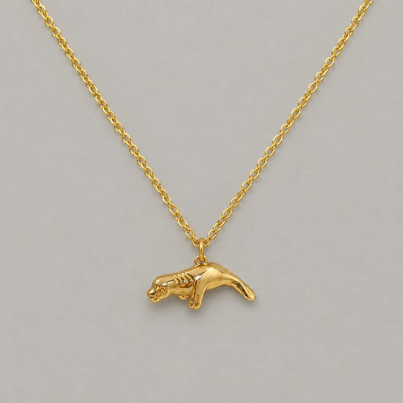 Manatee Necklace, Gold - 20 inches - - LadybugfeetDesigns -
