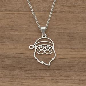Christmas Necklace, Stainless Steel - 18 inch - Choose Yours! Santa