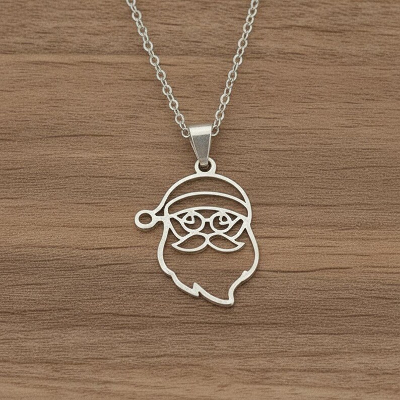 Christmas Necklace, Stainless Steel - 18 inch - Choose Yours! Santa