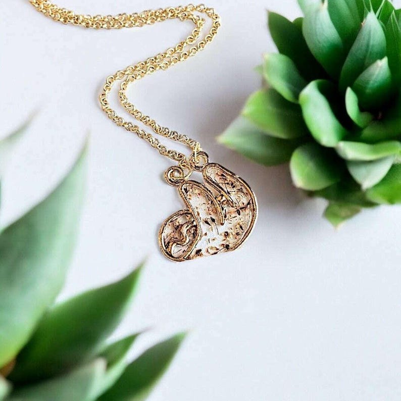 Adorable Dried Flower Tree Sloth - Yellow or Rose Gold - - LadybugfeetDesigns -