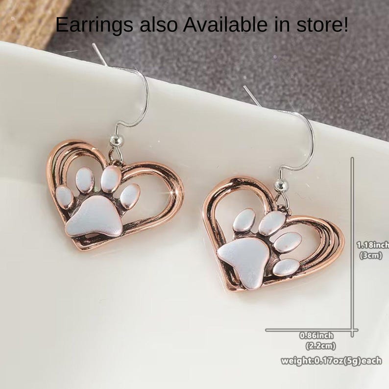 Rustic Paw Print Necklace, 20 inches - Silver - - LadybugfeetDesigns -