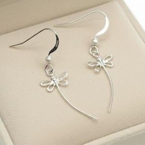 Flight of the Dragonfly dangle earrings - Gold / Sterling Silver