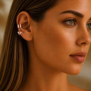 Dragonfly Ear Cuff, Rose-Gold - - LadybugfeetDesigns -
