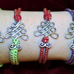 Unalome/Triple Infinity Beaded Suede Bracelet - - LadybugfeetDesigns -