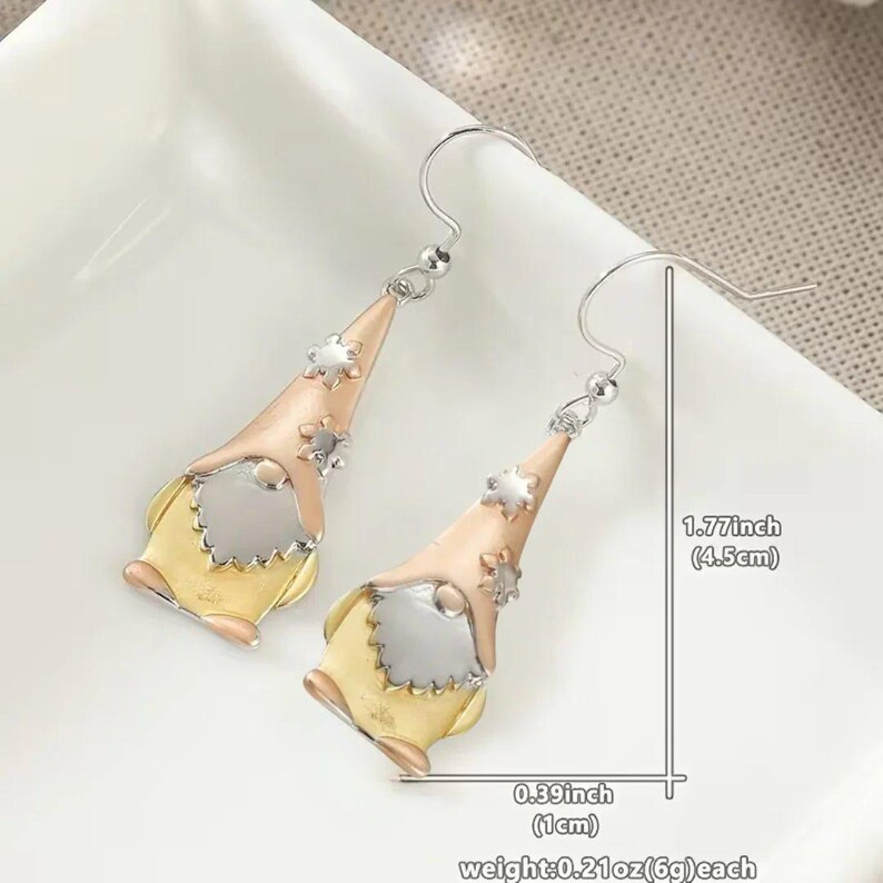 Boho Gnome hook earrings III - Silver - - LadybugfeetDesigns -
