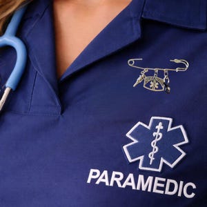 Paramedic Safety Pin Brooch, Purse Charm - - LadybugfeetDesigns -