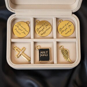 Guardian Angels Mini Charm Box - 6 pc., Gold - - LadybugfeetDesigns -