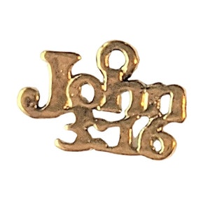 Gold John 3:16 Charm