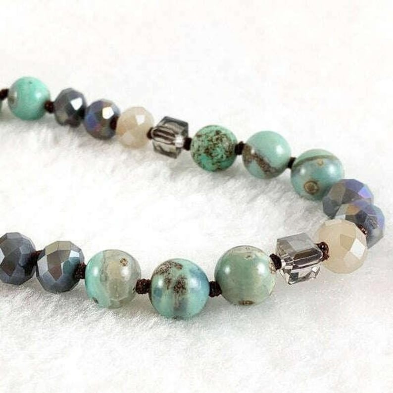 Nature's Dream Semi-Precious Gemstone Necklace - 36 inch - - LadybugfeetDesigns -
