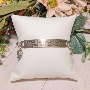 Know in Your Heart You Are Loved, Inspirational Quote Twisted rope bolo Bracelet - - LadybugfeetDesigns -