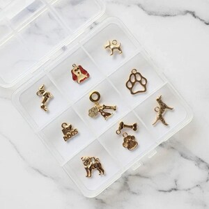 I love Dogs Charm Box - 10 pc., Gold - - LadybugfeetDesigns -