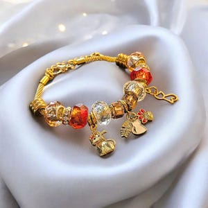MEOW European beaded bracelet - Gold - - LadybugfeetDesigns -